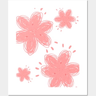 Pink flowers Posters and Art